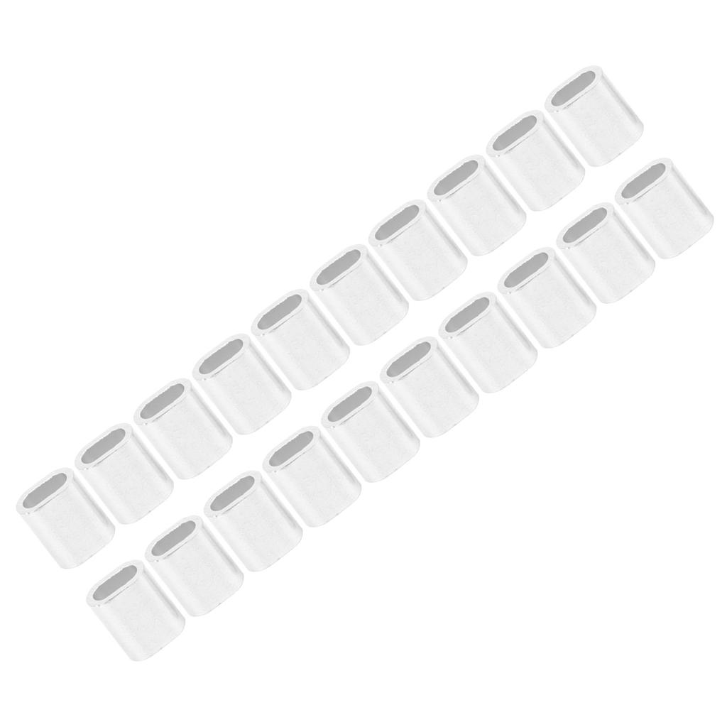 100Pcs Aluminium Ferrules Steel Wire Rope Crimping Sleeve Oval 1‑Hole Clamp Chuck M4 AL6063