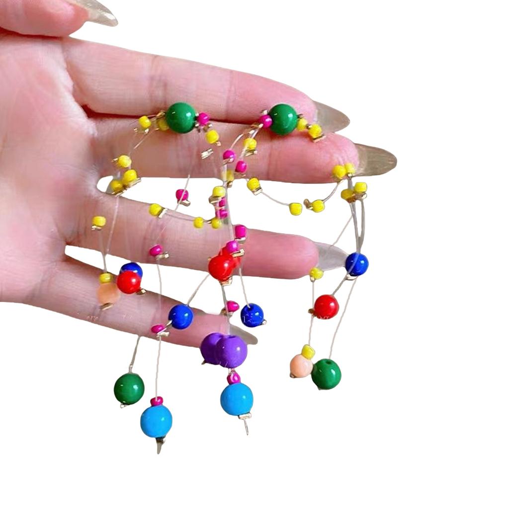 Beaded Drop Earrings for Vacations and Casual Outfits Long and Eye Catching Colorful Bead Ear Rings Fashion Jewelry