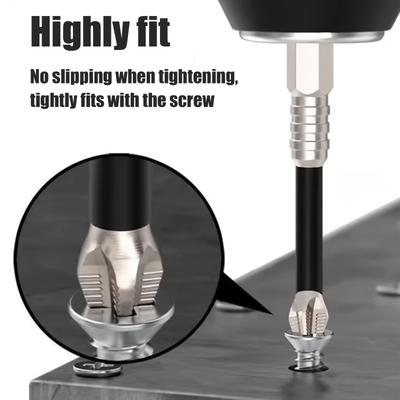 5 Stück Multifunktionsschraubendreher mit rutschfestem Kreuzschlitz, Metall, Langlebig, Magnetisch, Keine Montage Erforderlich, für Holz, Kunststoff, Glas, Teppich, Büro