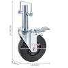 4 Pack Scaffolding Rubber Swivel Caster Wheels with Dual Locking Heavy Duty Casters for Warehousing Industrial Equipment
