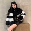 Autumn New Women's Clothing Imitation Fox Fur Imitation Fur Black and White Contrasting Coat Short Slim Temperament Coat