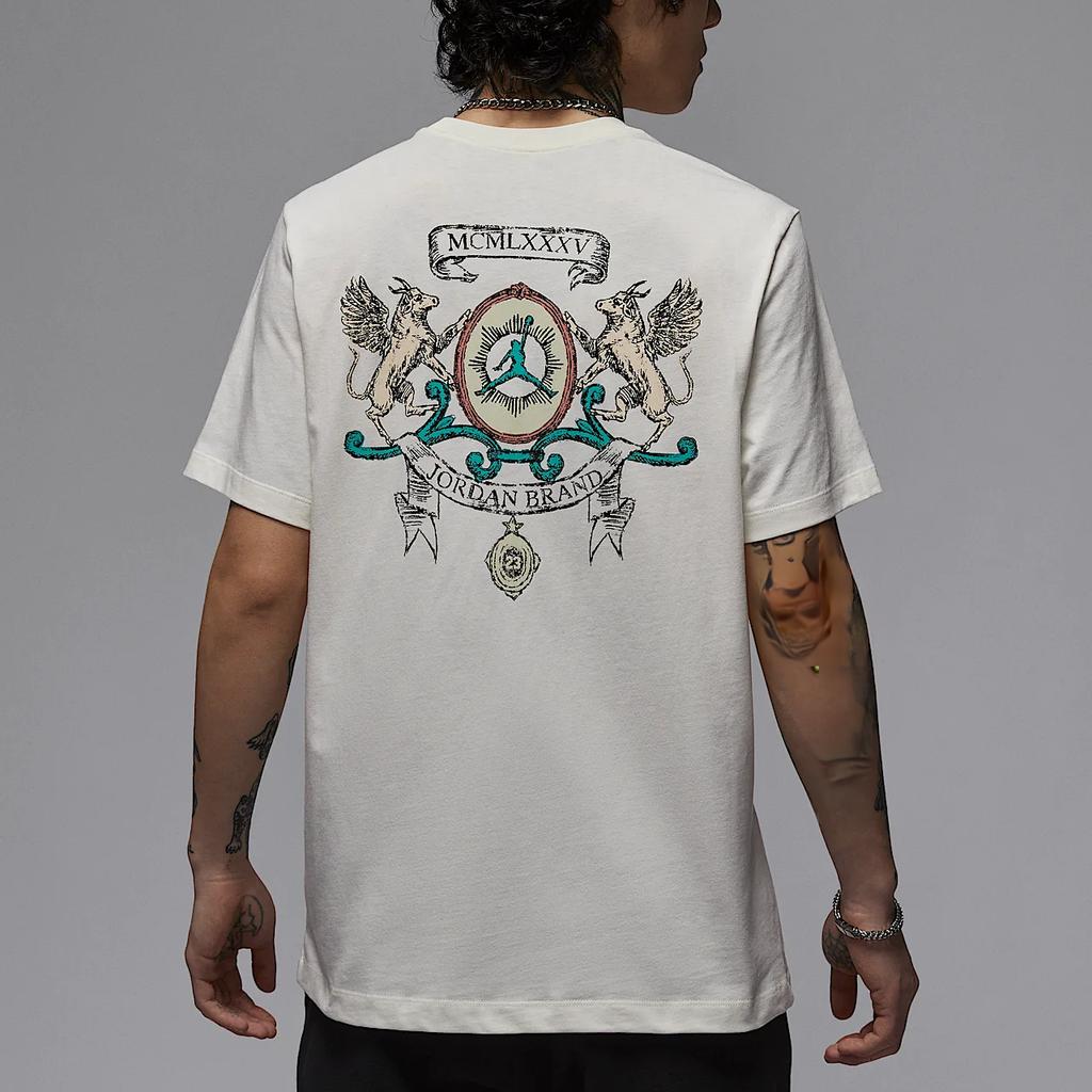 Jordan M J SS25 GFX Prep Crew Neck Fashion Versatile Short Sleeve T-Shirt Men Tops White IB7529133