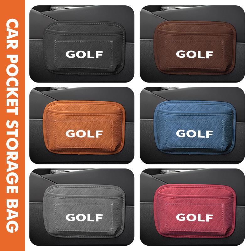 BSP1 Emblems Car Plaid Adhesive Hanging Bag Pocket Phone Glasses Storage Case For Volkswagen VW Tiguan Scirocco Sagitar Magotan 4 5 6 zk2