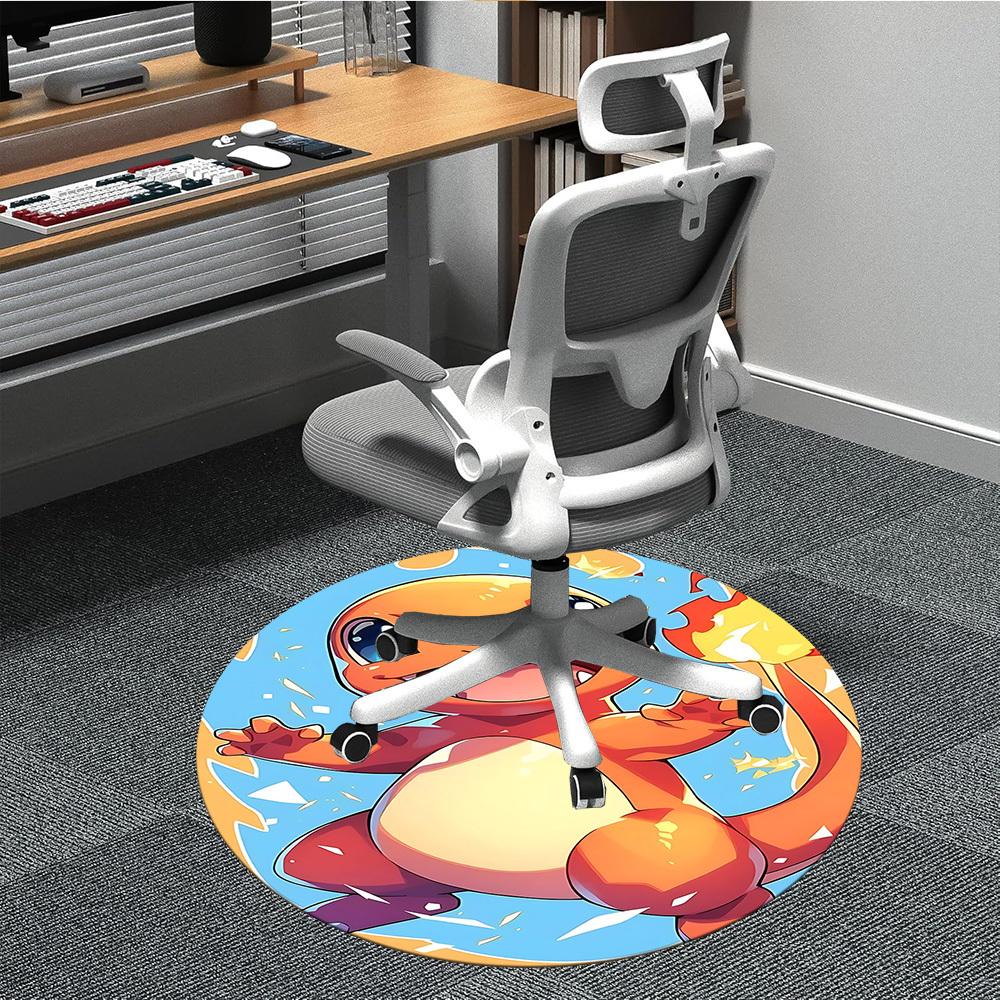

1pc Charmander Pokémon Office Round Area Rug, Indoor Mat Suitable For Office,Bedroom Living Room Home Decor, Room Deco a0928202 80cm by 80cm