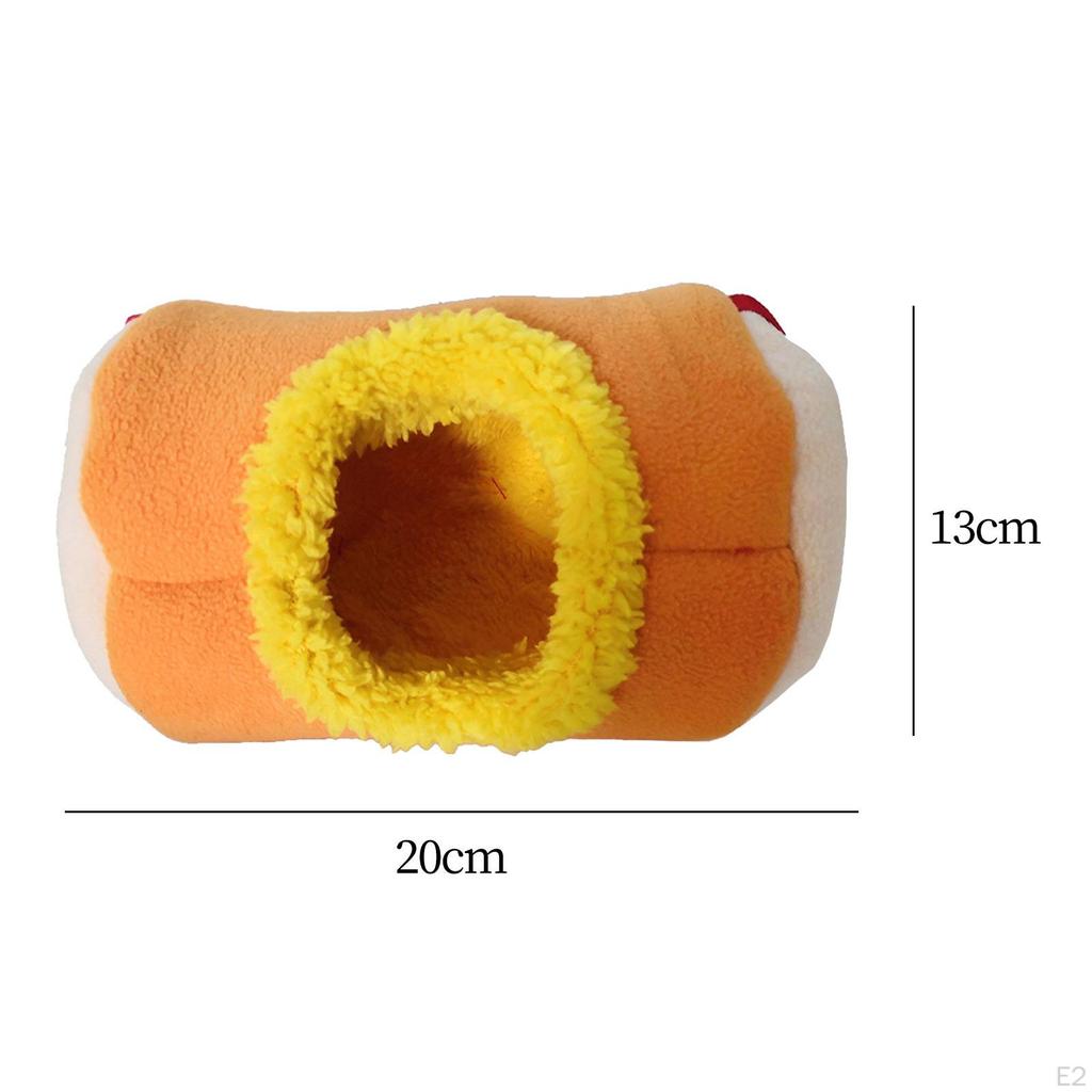 Hanging Hamster Bed Guinea Pig Cave Cute Plush Winter Sleeping Nest 20x13x13cm, for Chinchilla