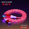 Three-in-One Fast Charging Cable with Flowing LED Lights for Android, iPhone, and Type-C - Seven-Color Night Light