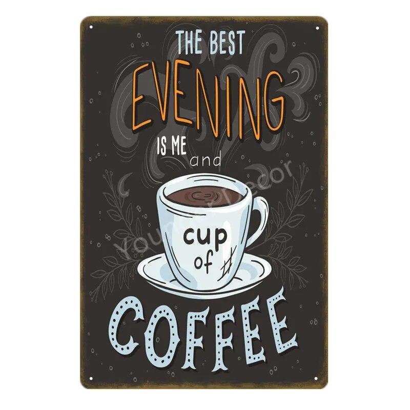 Coffee Menu Plaque Home Bar Cafe Vintage Wall Decor Art Metal Tin Signs Pub Tavern Retro Decorative Plates Metal Poster YJ177