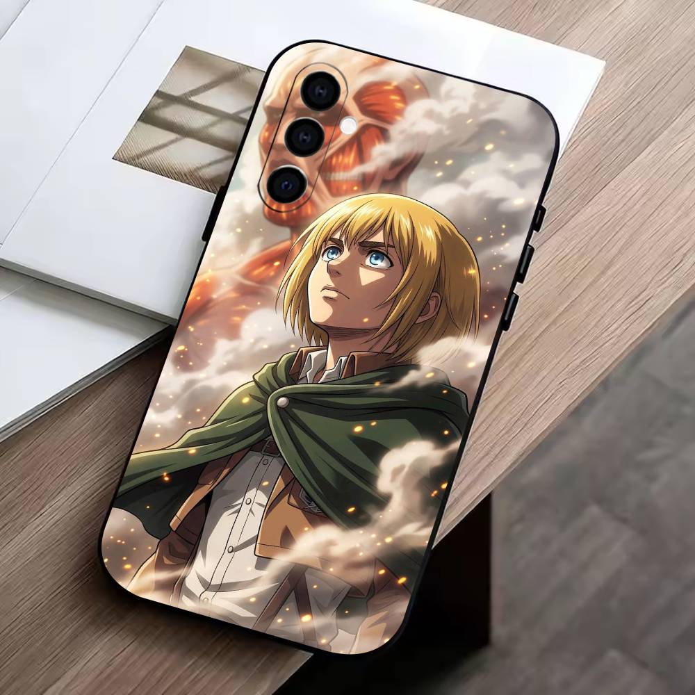 Protagonist-A-ttack on T-itan Phone Case Black Silicone Soft For Samsung Galaxy A73,A72,A71,A70,A53,A52,A51 Samsung a12