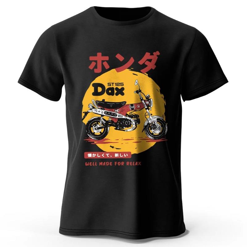 Retro Bike Art T-Shirt 100% Premium Cotton Slim Fit Hand Painted Motorcycle Graphic Tee for Riding Enthusiasts