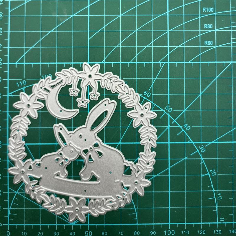 Osterhase Ring Kranz Kunst Hintergrund Scrapbooking Metall Stanzformen Schablonen für DIY Album Papier Karte Dekor