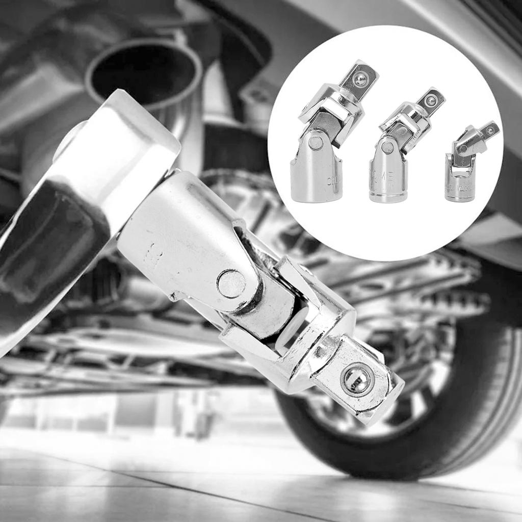 1/3pcs Chrome Vanadium Universal Joint 1/4" 3/8" 1/2" Extension Bar Socket Wrench Removal Tools Accessories Car Repair Tools