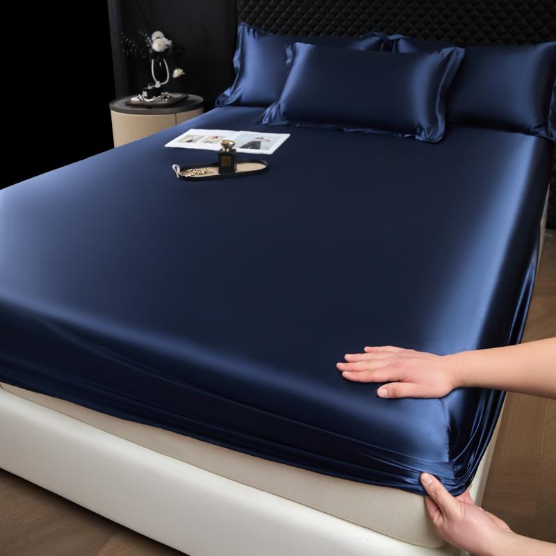 Einfarbiges Mode-Satin-Spannbettlaken Rayon-Matratzenbezug mit Gummizug Bettlaken für Bettwäsche 140x200 160x200