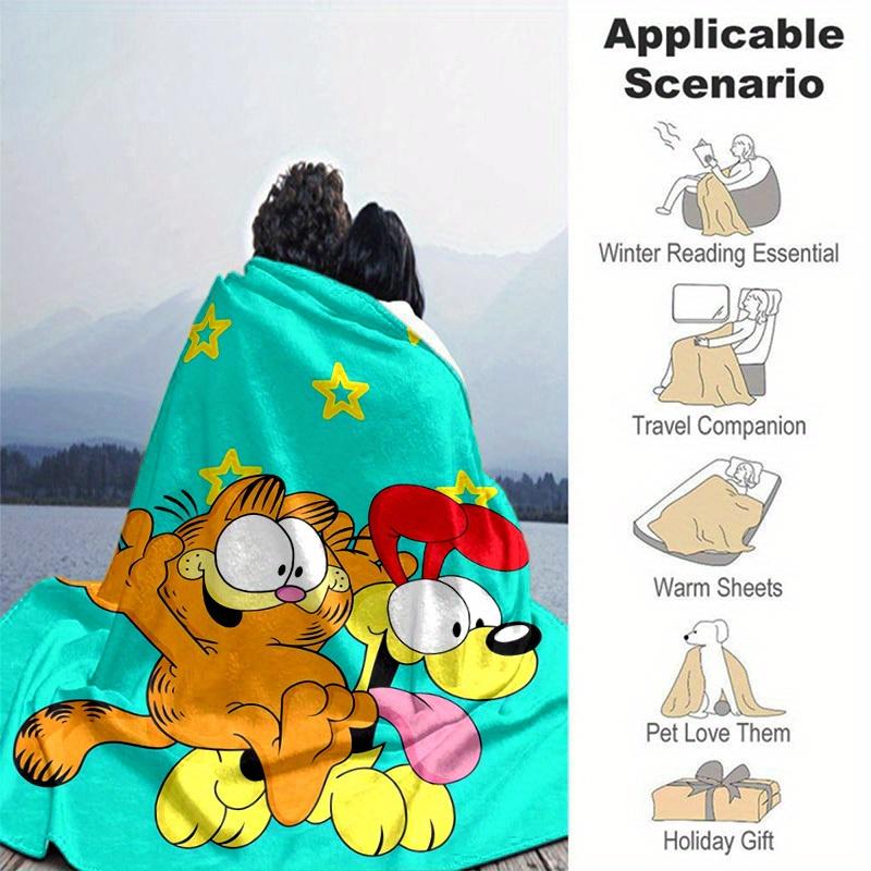 1pc, Garfield & Odie Throw Blanket, Soft Blanket for Couch, Bed, Travel, Camping, Car, Beach, Office Nap, Perfect Gift for FriendsA060