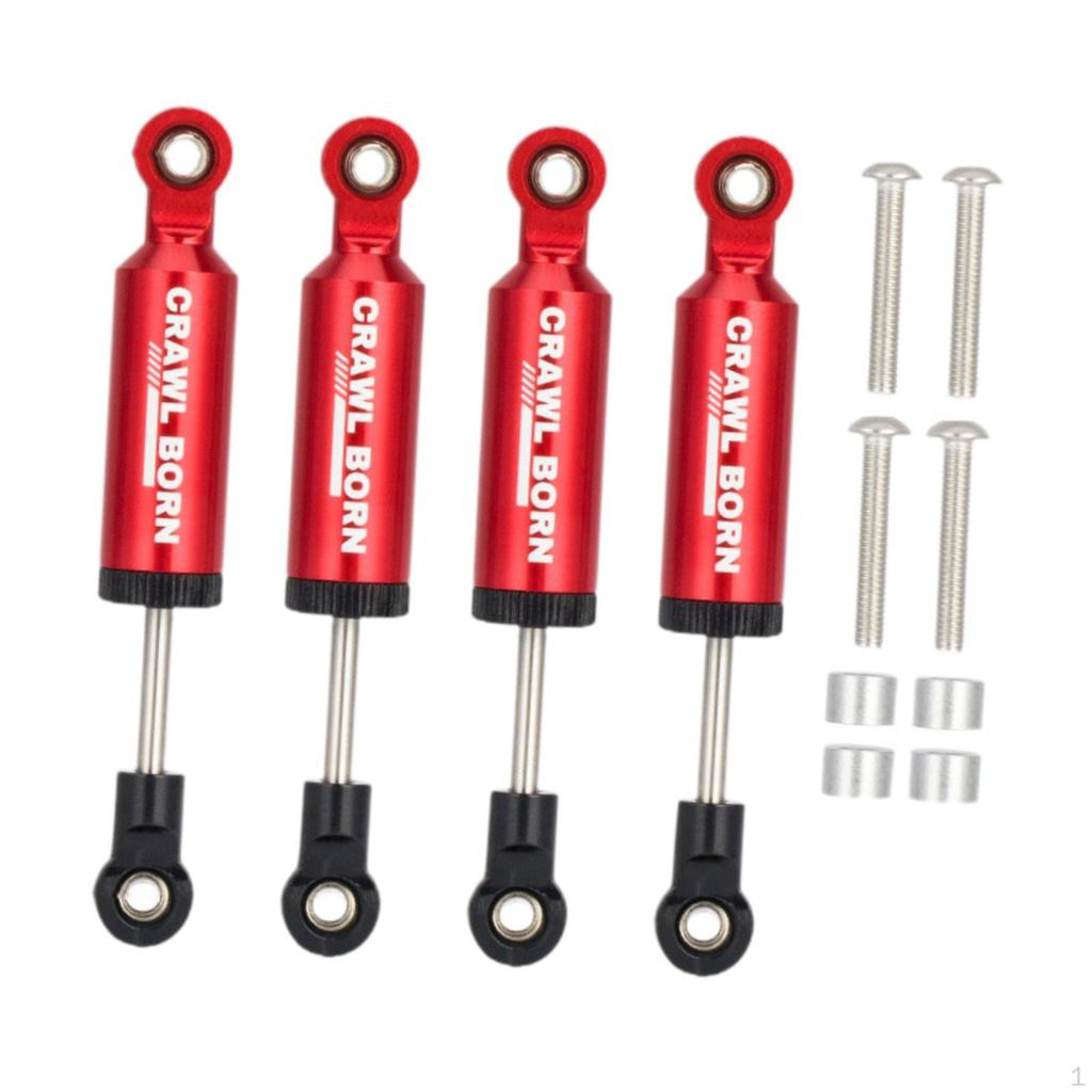 4 Pieces RC Car Shock Absorbers Dampers Alloy Oil Replacement with Screw for 1/10