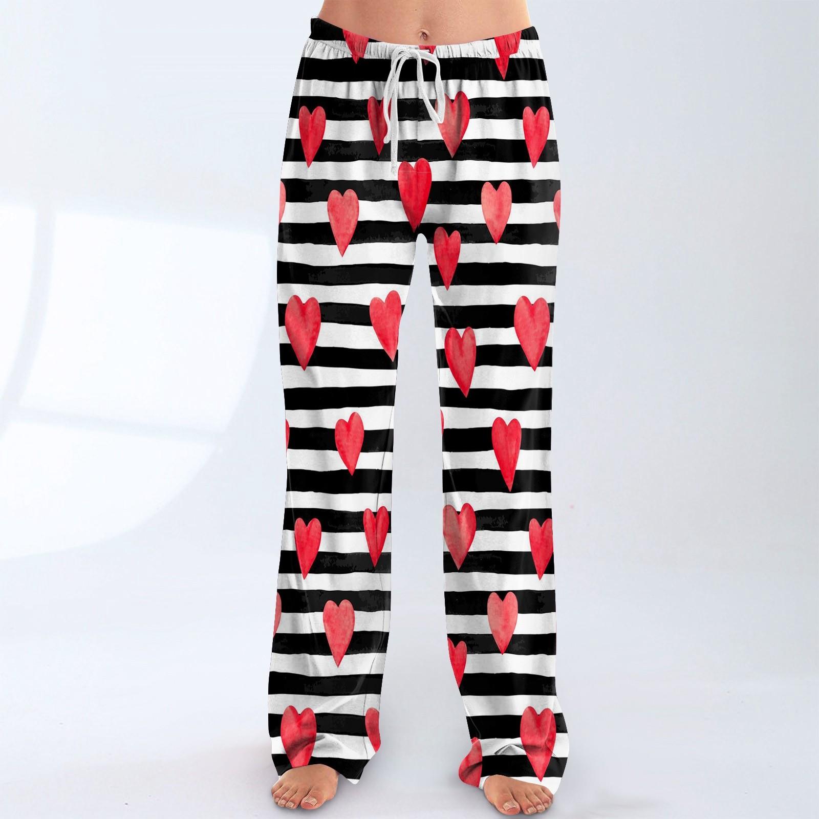 

Женские пижамные штаны, одежда для сна, повседневные брюки с эластичной резинкой на талии, удобные прямые свободные брюки для йоги XXXL красный