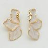 Metal Irregular Earrings for Women Enamel Petals Earrings Heavy Design Fashion Jewelry Party Accessories Gift