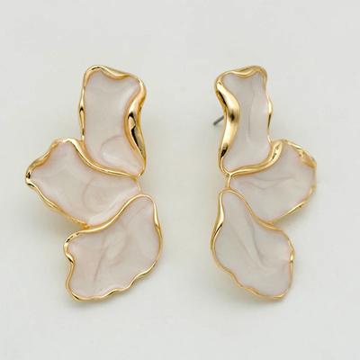 Metal Irregular Earrings for Women Enamel Petals Earrings Heavy Design Fashion Jewelry Party Accessories Gift CDN