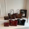 2025 New Versatile Women's Bags Niche High Sense Trend Commuter Women's Bags Fashion Retro Oilskin Tote Shoulder Bag