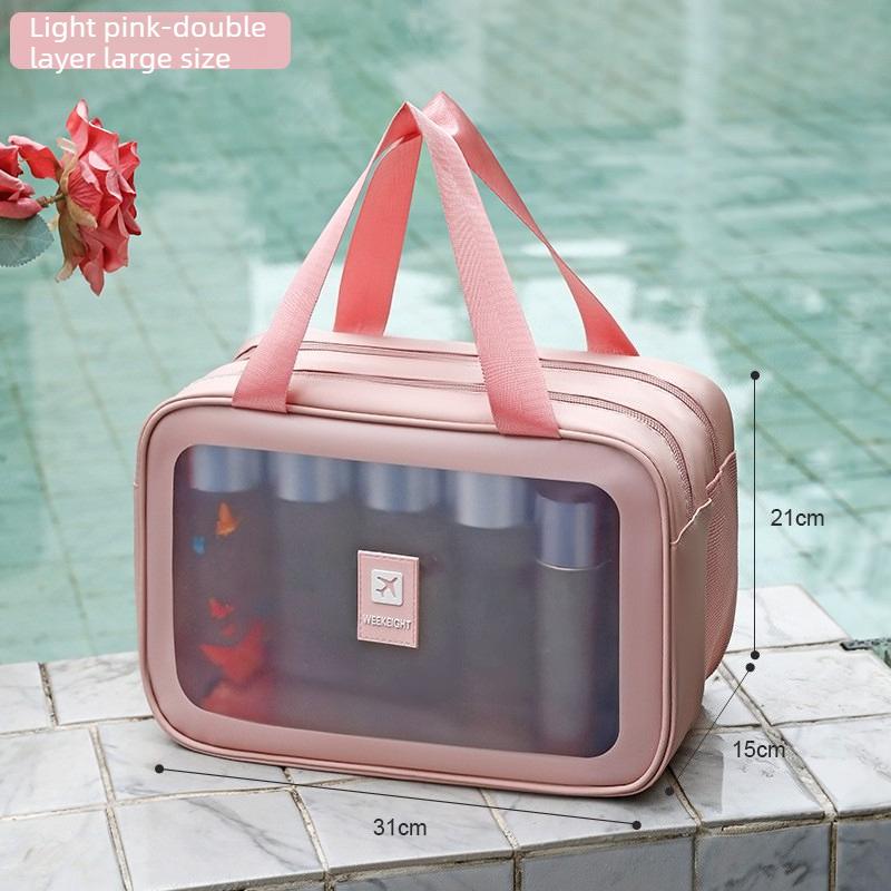 Women's Portable Cosmetic Storage Bag with Wet and Dry Separation, New Waterproof Travel Toiletry Bag