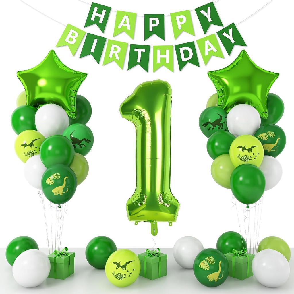 Birthday Flag Latex Balloon Set Mermaid Dinosaur Strawberry Boy Girl Birthday Party Arrangement