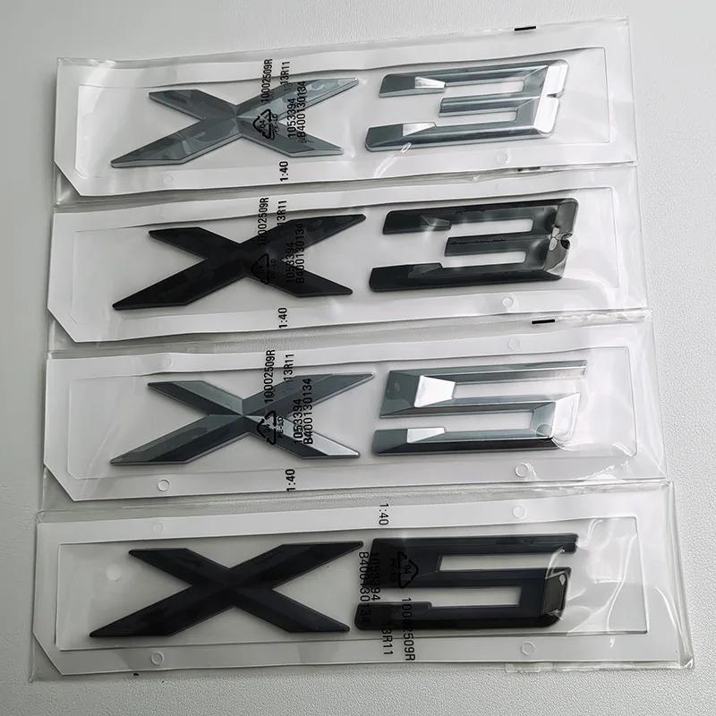 3D ABS Black Silver for BMW X3 X1 X6 X5 GT Trunk Sticker Logo Emblem Letters Car Trunk Badge Sticker Ye2
