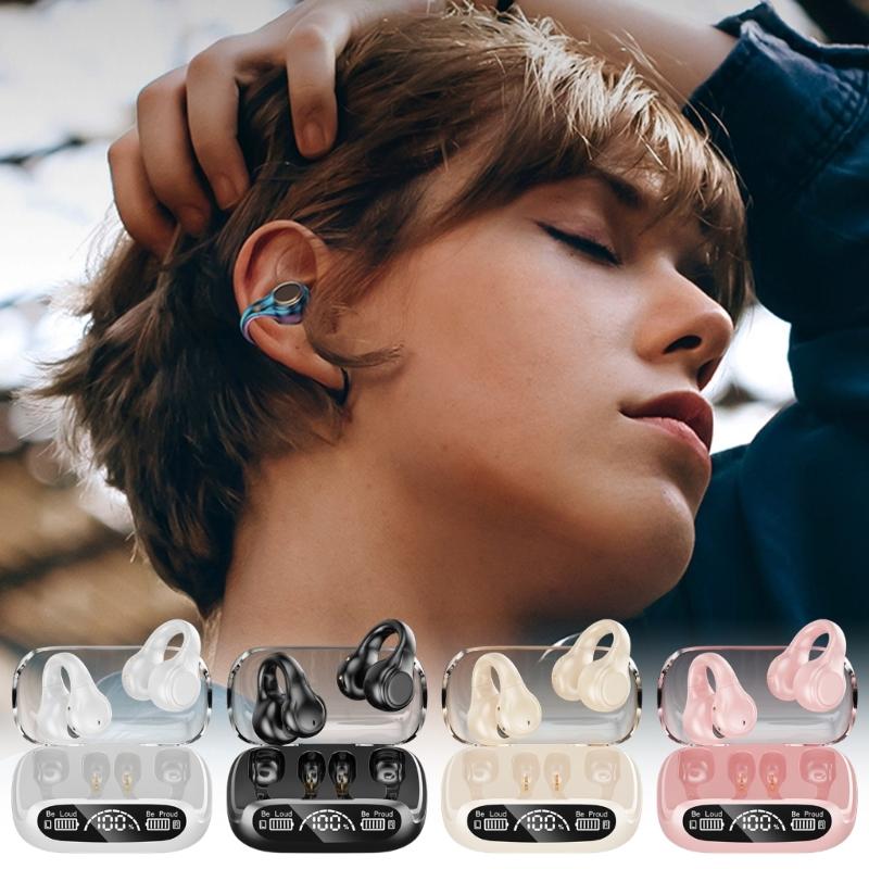 Touch Control Wireless Headsets Bone Conductions Headsets with LED Display and Long Lasts Battery for Outdoor Use