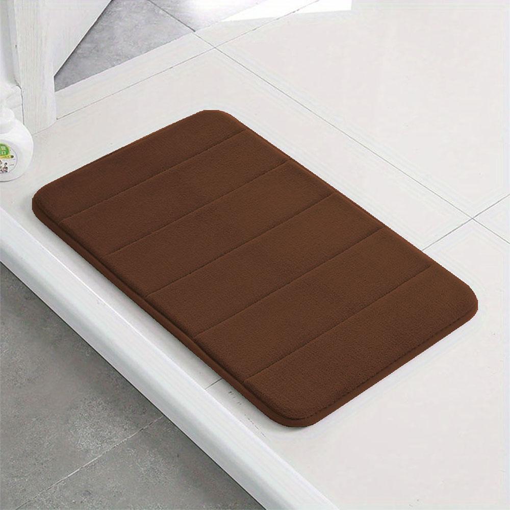 

1шт однотонный полосатый коврик для ванной комнаты, гостиной, кухни, ковер, мягкий нескользящий быстросохнущий коврик для ванной, семейный впитывающий коврик для ванной 400MMx600MM шоколадный