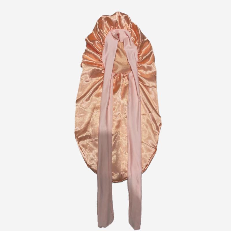 Touca Longa de Cetim de Seda para Mulheres - Proteção Capilar com Laço