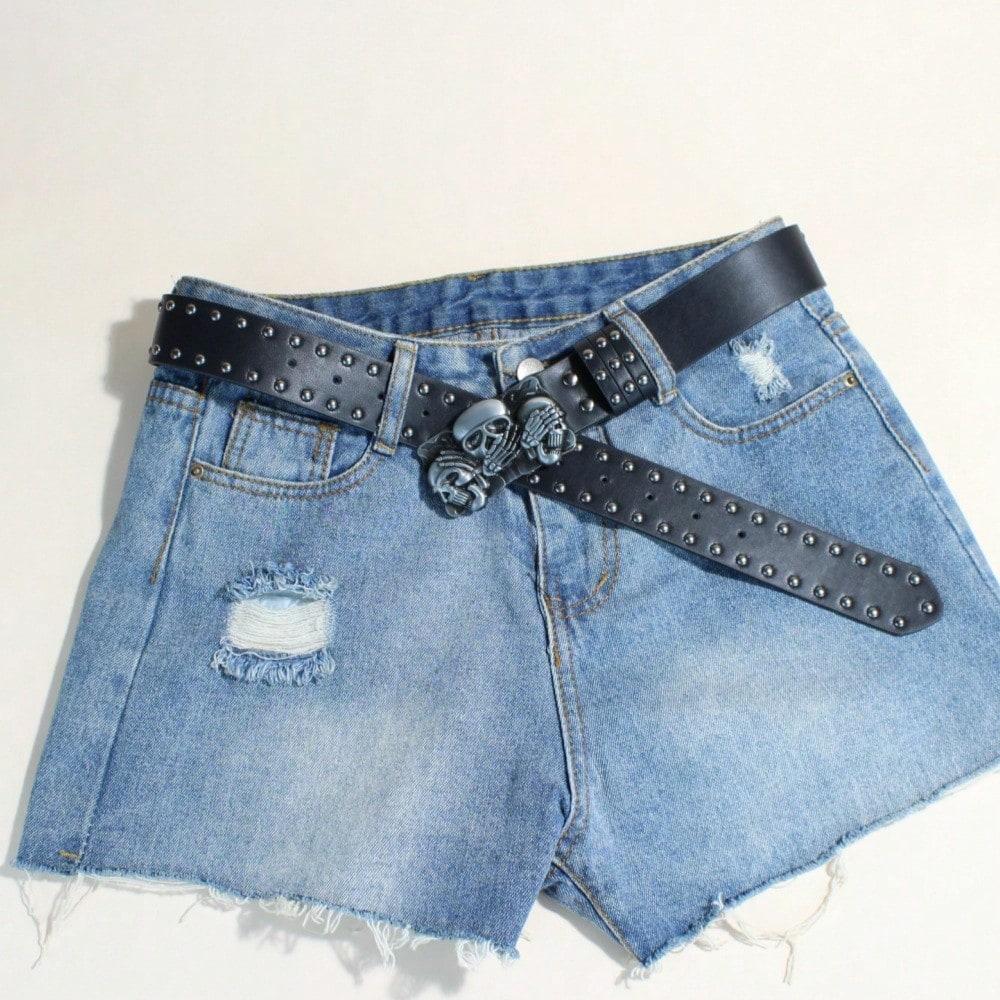 Trendy Belt Men's Skull Belt Punk Snap Pants Belt Women