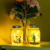 1pc/2pc Outdoor Solar Glass Jar Lights, Solar Lantern Fairy Lights, Suspended Vertical Lights, Garden Decoration Colorful Lights