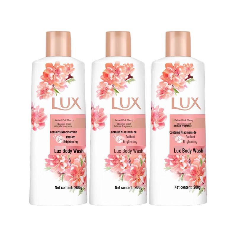 Lux Radiant Pink Cherry Blossom Shower Gel (3x200g)