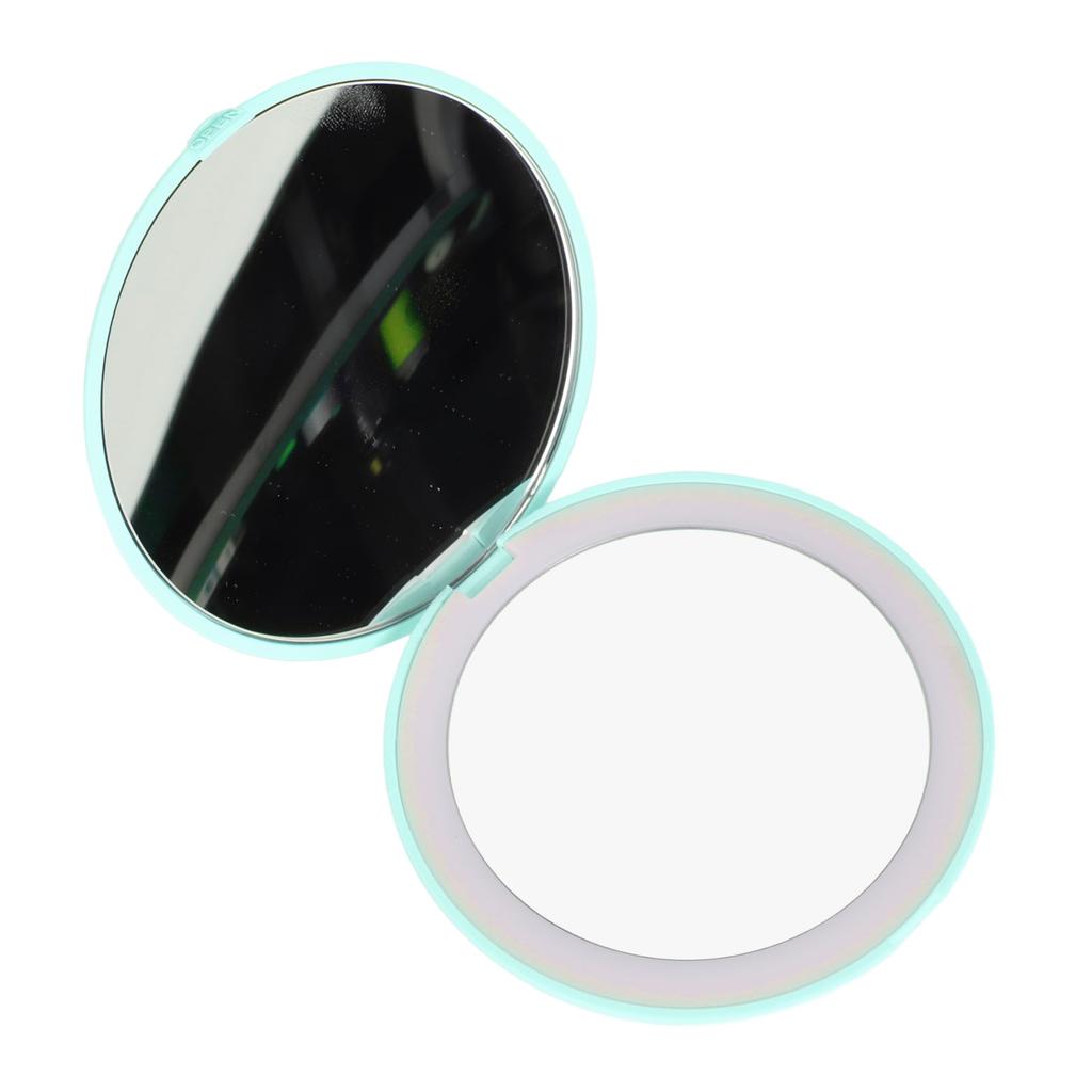 3.5 Inch LED Mirror 1X 10X Magnification Double Sided Makeup Mirror for Home Travel Built In Battery Green