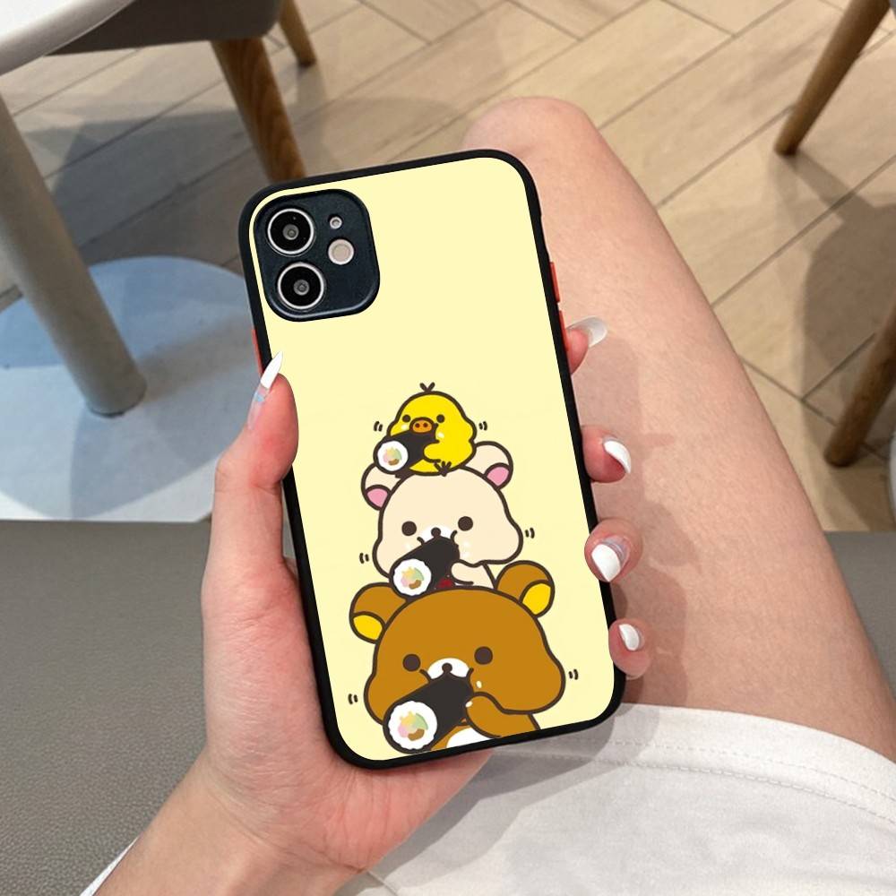 Cute Cartoon R-Rilakkuma Phone Case For IPhone 14 11 12 13 Mini Pro Max 8 7 Plus X XR XS MAX Translucent Matte Cover