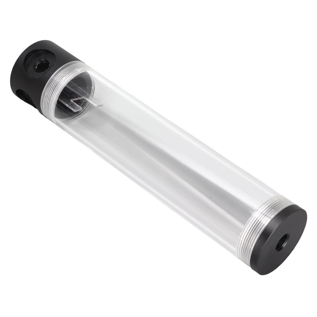 Water Cooling Reservoir 240mm 9.4in Length G1 4in Thread 50mm 2.0in Diameter Tube Low Noise 4 Holes PC Cooling Tank