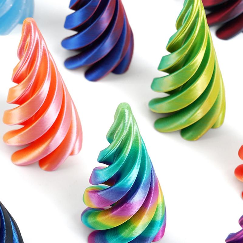 3d Printed Toys Desk Accessories Three-dimensional Pyramid Printed Spiral Cone Helix Screw Rotating Stress Relieving Spiral Cone