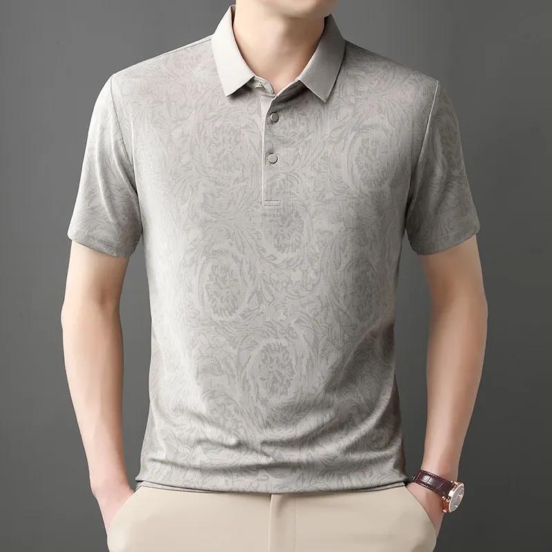 New Men's Business Casual Short Sleeved Shirt Solid Color Polo Shirt Fashionable Breathable Comfortable Versatile Top