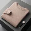 Men's Thick Pineapple Stitch Pure Wool Round Neck Sweater for Autumn/Winter 2025
