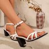 Women's Sandals Summer New Slimming Comfortable Versatile Chunky Heel Sandals for Outdoor Wear
