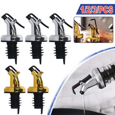 3Pcs Öl Flasche Stopper Kappe Spender Sprayer Schloss Weinausgießer Sauce Düse Schnaps Dicht Stecker Flasche Stopper küche Werkzeug