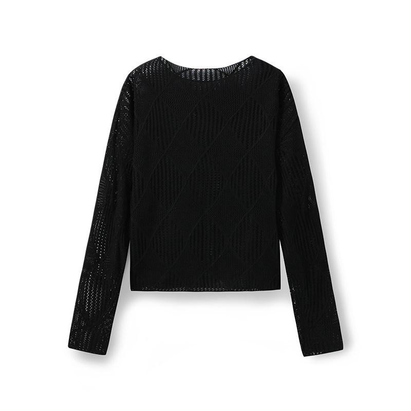 

Xiaogu Li Women s Yellow One-Shoulder Knit Sweater with Hollow Drop-Shoulder Sleeves for Autumn Size 2 чёрный