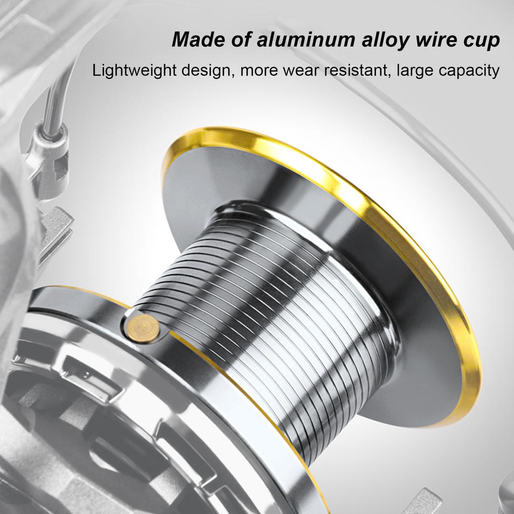 4.8:1 Spinning Fishing Reels Strong Braking Force All Metal Long Throw Fishing Line WheelNGK12000