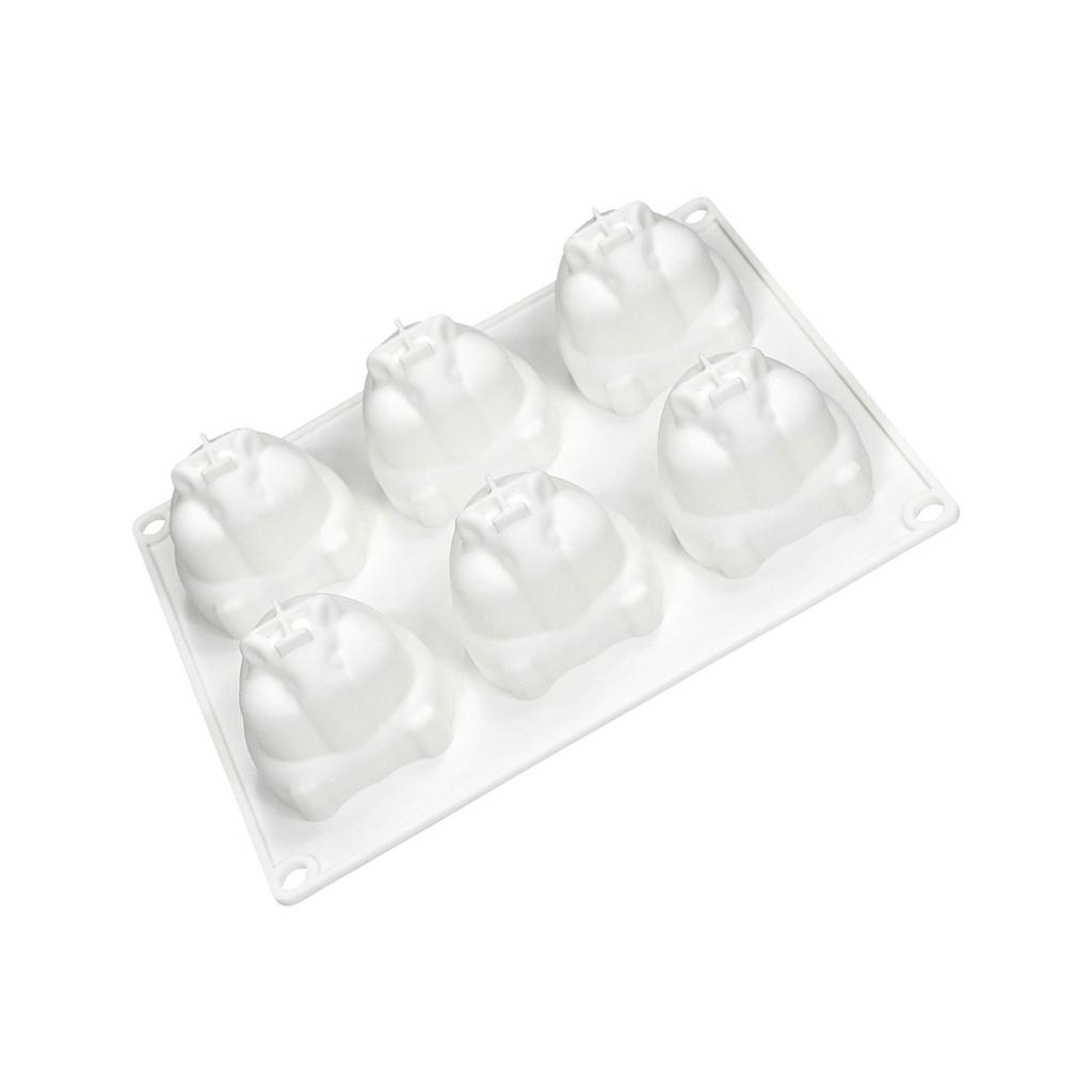 6Cavity Little Hamster Silicone Mold Baking Tool Mousse Cake Decorating Mold for Making Chocolate Candy Candle Soap