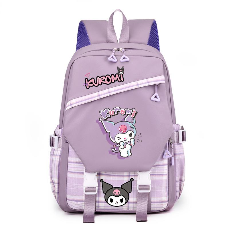 Cool Lomi Kuromi Backpack Student Schoolbag Anime Cartoon Print Junior High School High School Large Capacity Schoolbag