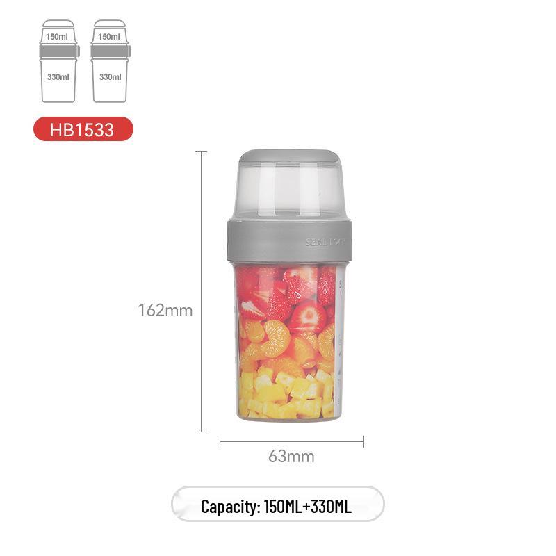 Dvouvrstvá krabička na uchovávání čerstvosti pro jogurt, salát, obiloviny, svačiny a dětskou výživu