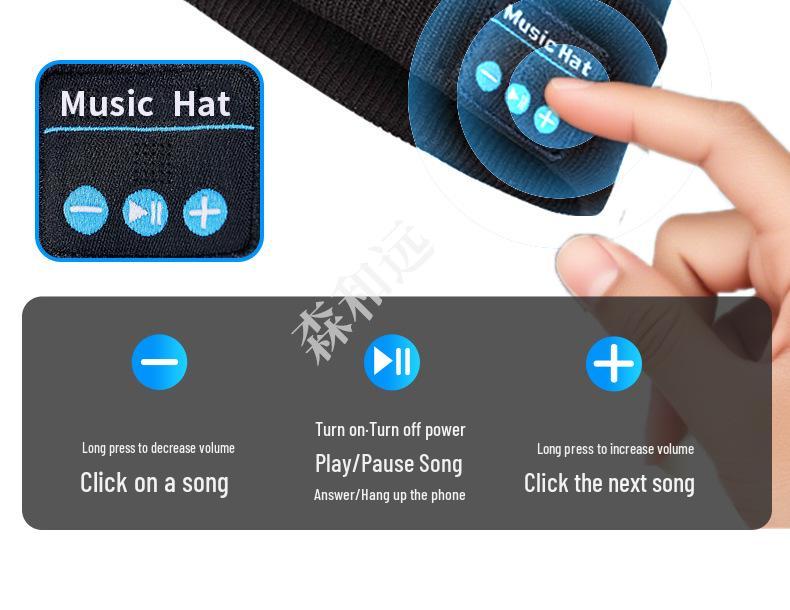Bluetooth Music Knit Hat - Wireless Stereo Cap for Night Running & Cycling, Autumn/Winter Warmth