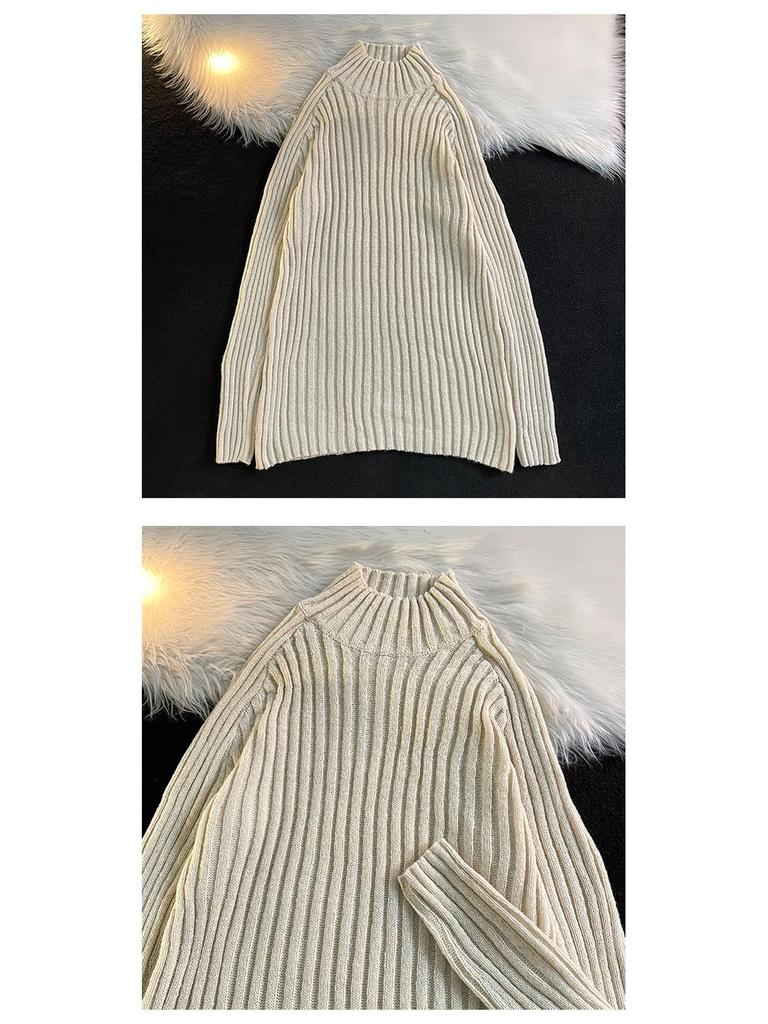 Unisex Hong Kong-Style High Collar Winter Sweater: All-Match Harajuku Inspired Pullover.