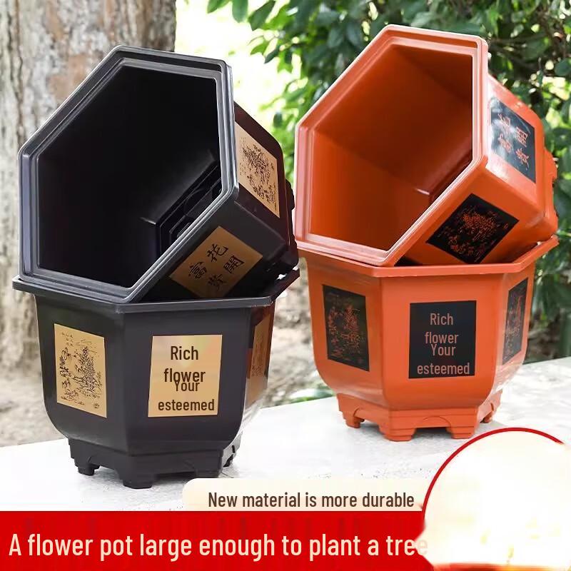 Maididuo Thickened Hexagonal Plastic Flower Pot