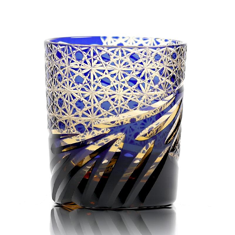 Edo Kiriko Japanese Old Fashioned Whiskey Glass Sake Cup Premium Crystal Cocktail Glass Rocks Glass Tumbler With Gift Box