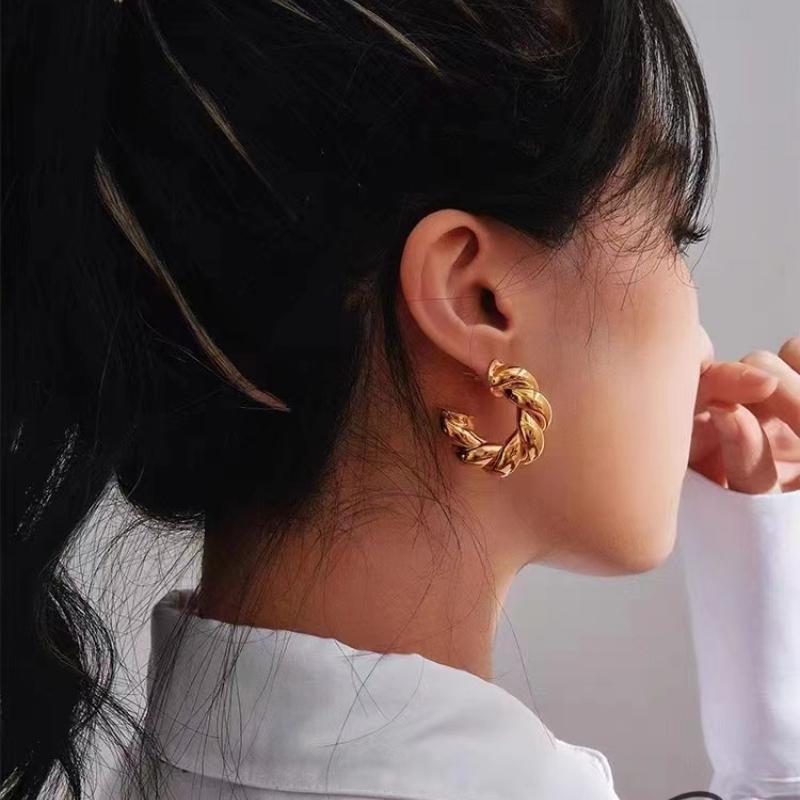 Fashion Jewelry Cool Style Hot Sale Big Thick Circle Hoop Earrings for Women Girl Hot Sale Popular Ear Accessories Dropshipping