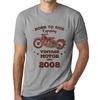 Men's Vintage Tee Shirt Graphic T Shirt Easy Rider Since 2008 Grey Marl